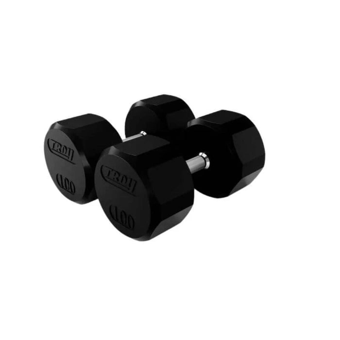 Troy 12-Sided Rubber Dumbbell Set with Storage Rack | VERTPAC-TSDR75