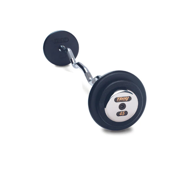 Troy Pro-Style Black Cast Iron Curl Barbell | PZB