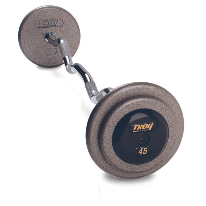 Troy Pro-Style Hammertone Cast Iron Curl Barbell | HZB
