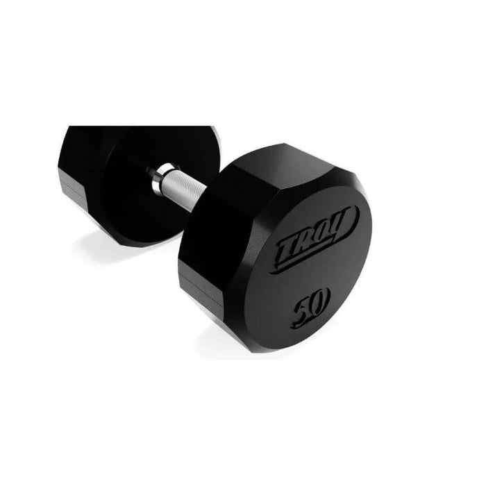 Troy 12-Sided Rubber Dumbbell Set with Storage Rack | VERTPAC-TSDR75