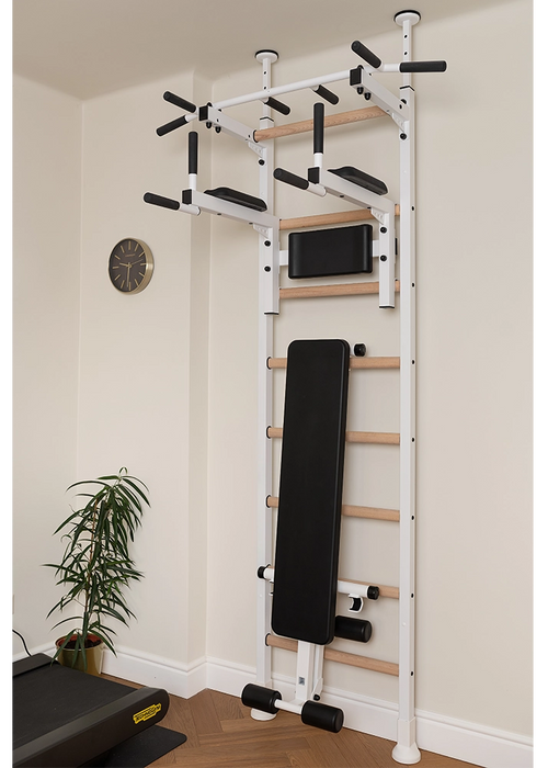 BenchK 523 Wall Bars with Pull-up Bar, Dip Bar & Workout Bench