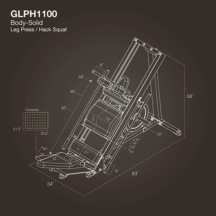 Body-Solid GLPH1100 Leg Press/Hack Squat Machine
