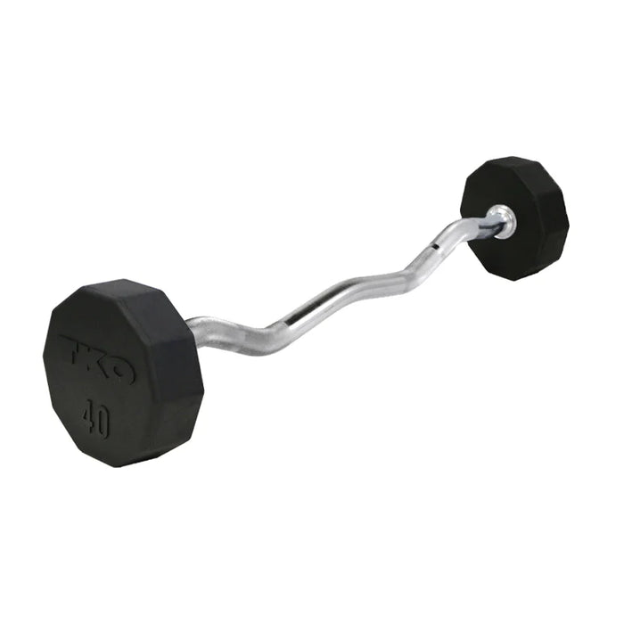 TKO Rubber Barbell Set with Storage Rack | S845
